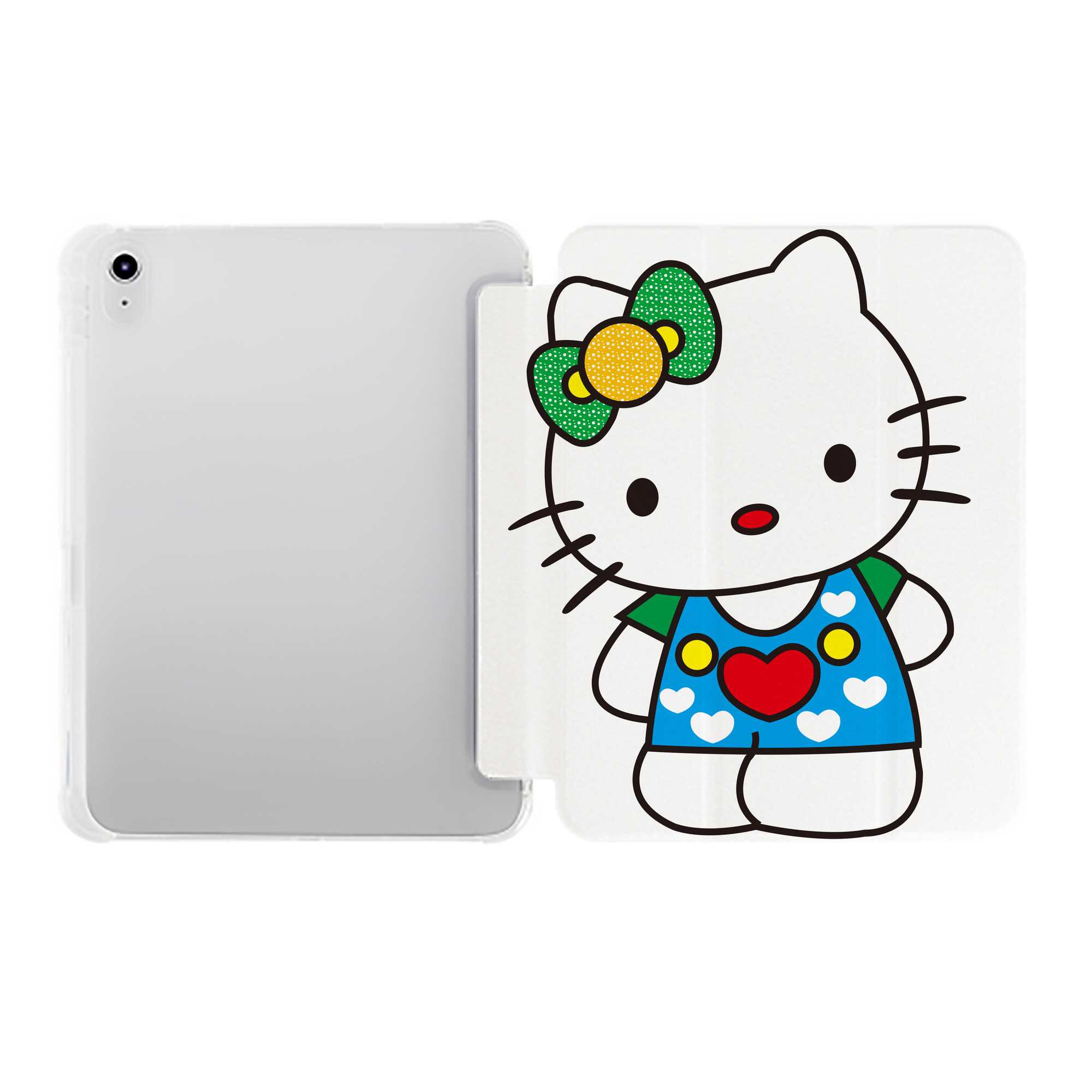 （画像用） Hello Kitty ハローキティ IPad ケース ペン収納付き 三つ折りスタンド PUレザー×シリコン 対応機種9.5/10.5/10.9インチ